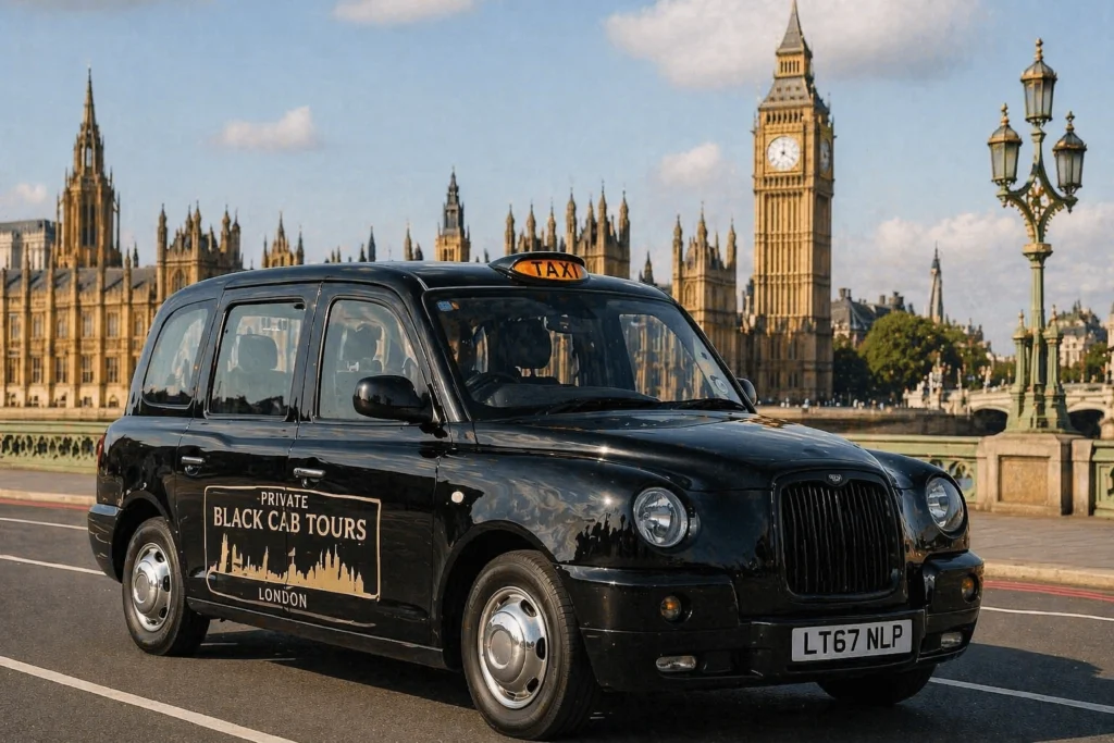 Private black cab London tour near Big Ben and the Houses of Parliament