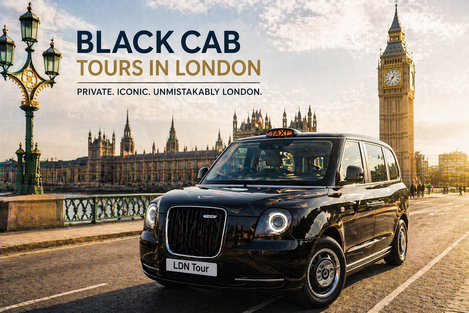 London black cab tour with Big Ben and the Houses of Parliament in Westminster
