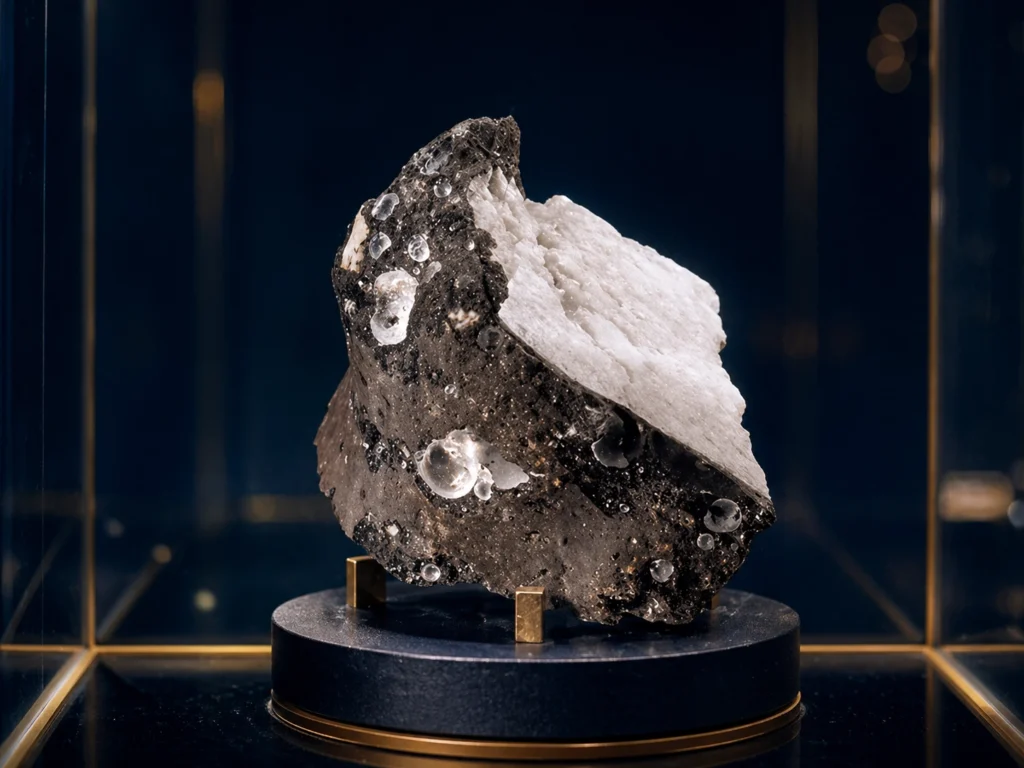 Moon rock on display at the Natural History Museum in London
